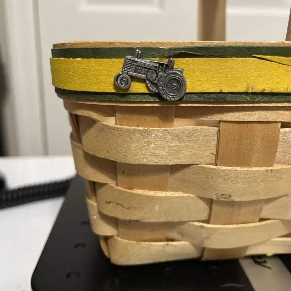 Flaw John Deere Small Longaberger Tractor Basket Handle Flaw